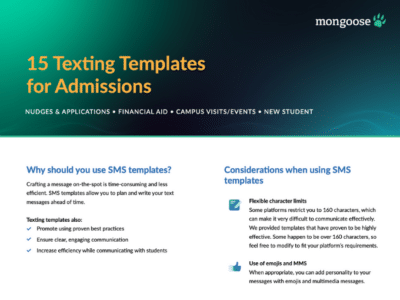 Texting Templates for Admissions